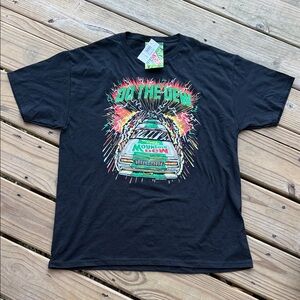Vintage NWT Men’s Large Mountain Dew Black Graphic Crewneck Short Sleeve T-Shirt